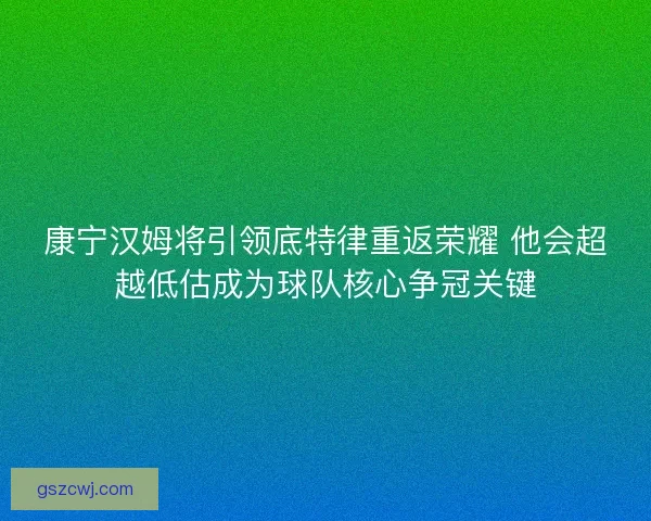 康宁汉姆将引领底特律重返荣耀 他会超越低估成为球队核心争冠关键