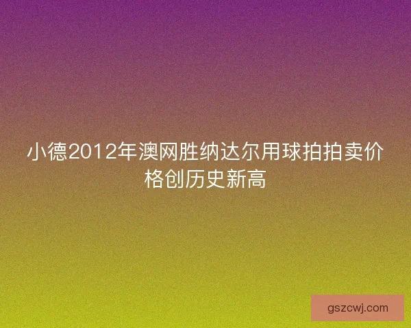 小德2012年澳网胜纳达尔用球拍拍卖价格创历史新高