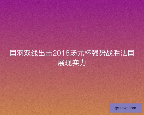 国羽双线出击2018汤尤杯强势战胜法国展现实力